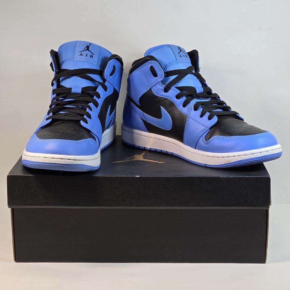 Air Jordan‎ 1 Mid Shoes Mens Size 9.5 Retro University Blue Black DQ8426-401